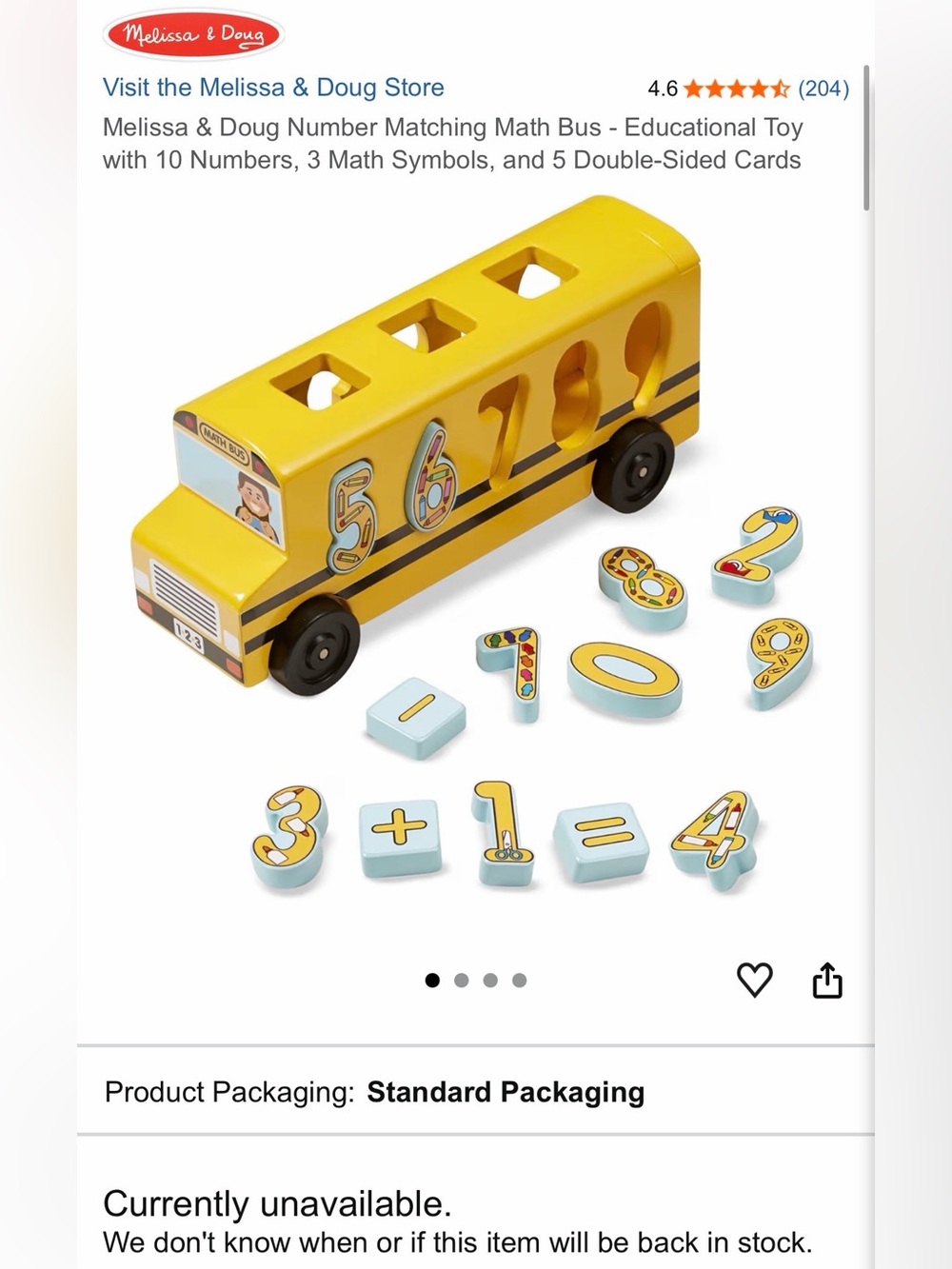 Melissa and Doug number matching math bus